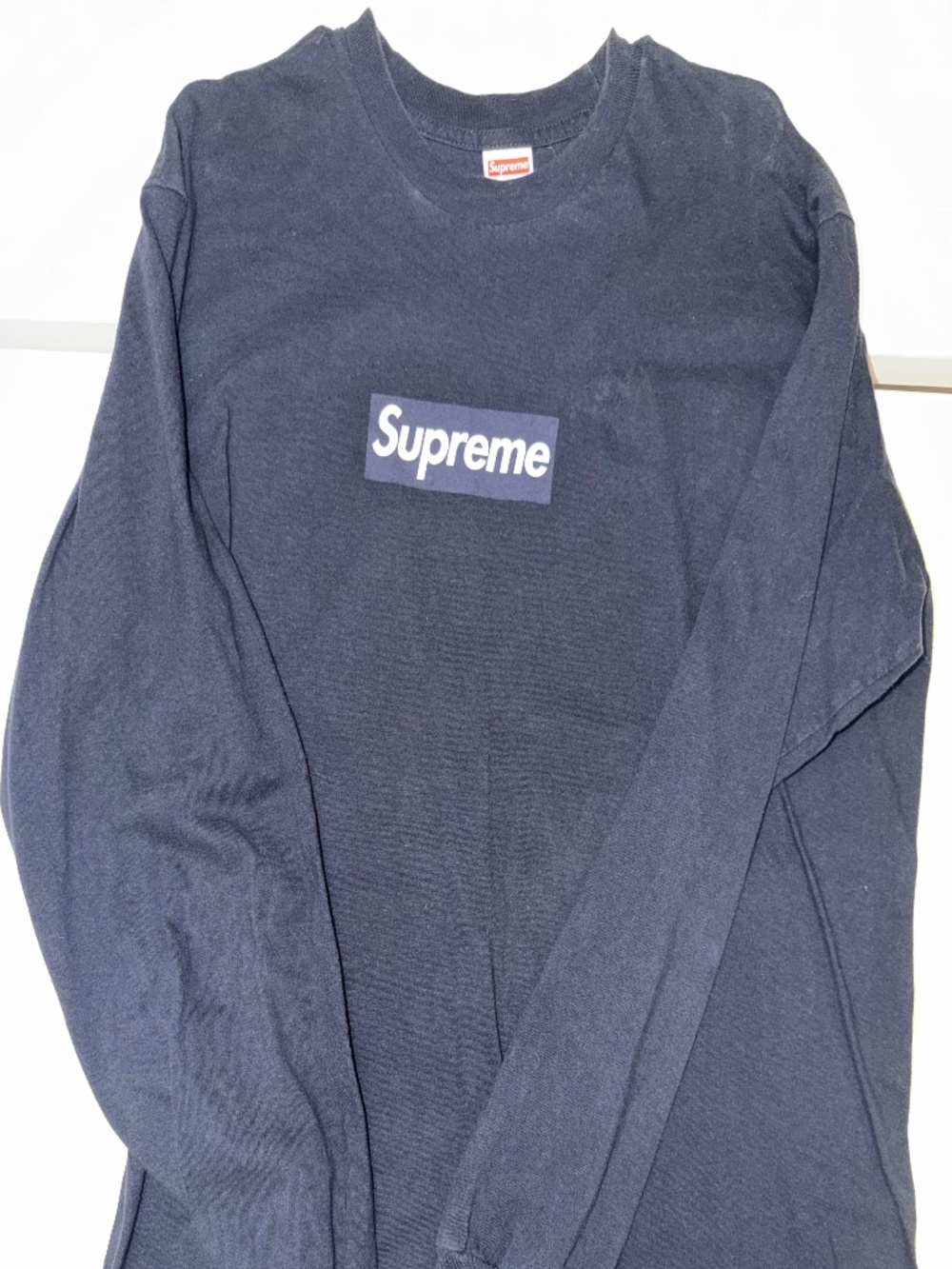 Supreme Box Logo Long Sleeve T-Shirt Navy Blue Large
